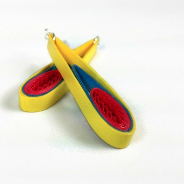 yellow teardrop earrings, first anniversary gift, fire earrings, yellow fire