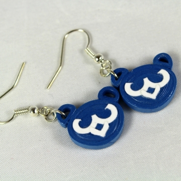 Dangle Blue Bear Cubs Earrings Paper Quilling cubs earrings, cubby bear earrings, bear earrings, blue bear earrings, blue cubs