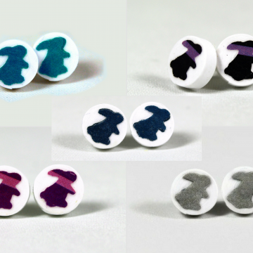 Easter bunny stud earrings, Easter bunny earrings, bunny studs, bunny earrings