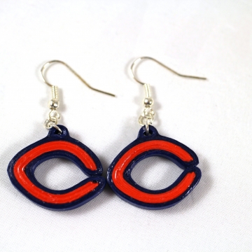 Chicago Football C Earrings Paper Jewelry Chicago football earrings, Chicago earrings, Chicago jewelry, bears earrings