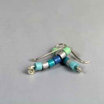 Ear Climber Earrings with Paper Quilled Beads paper quill ear climber, paper quill crawler, paper quill climber, paper beads