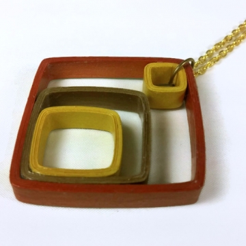 Geometric Mixed Metals Paper Necklace geometric necklace, mixed metal necklace, mixed metal jewelry, paper necklace