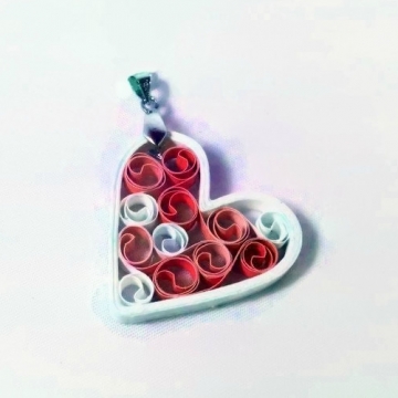 handmade heart charm, hand crafted jewelry, whimsical jewelry, pink heart