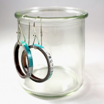Upcycled Paper Hoop Earrings with Artisan Earwires upcycled earrings, recycled earrings, upcycled paper earrings, paper earrings