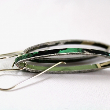 Recycled Paper Marquise Earrings with Designer Ear Wires recycled paper earrings, recycled earrings, magazine paper earrings, custom made