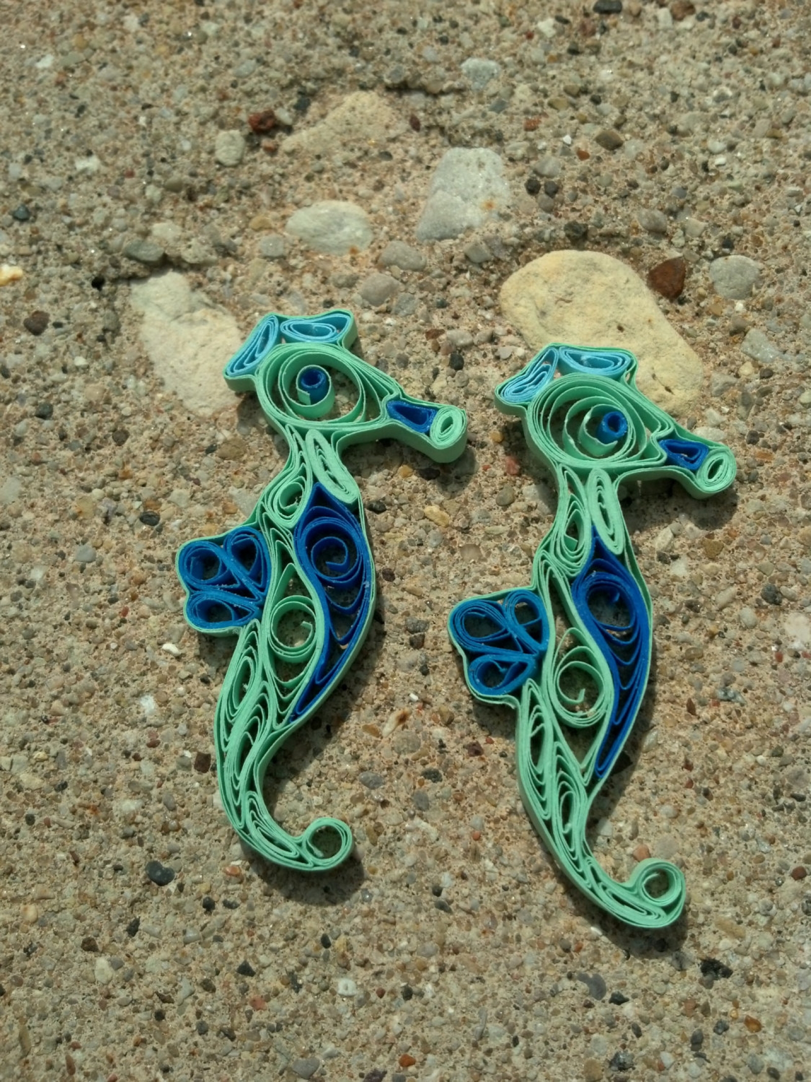 Seahorse Earrings Handmade Paper Quilling | Sweethearts and Crafts