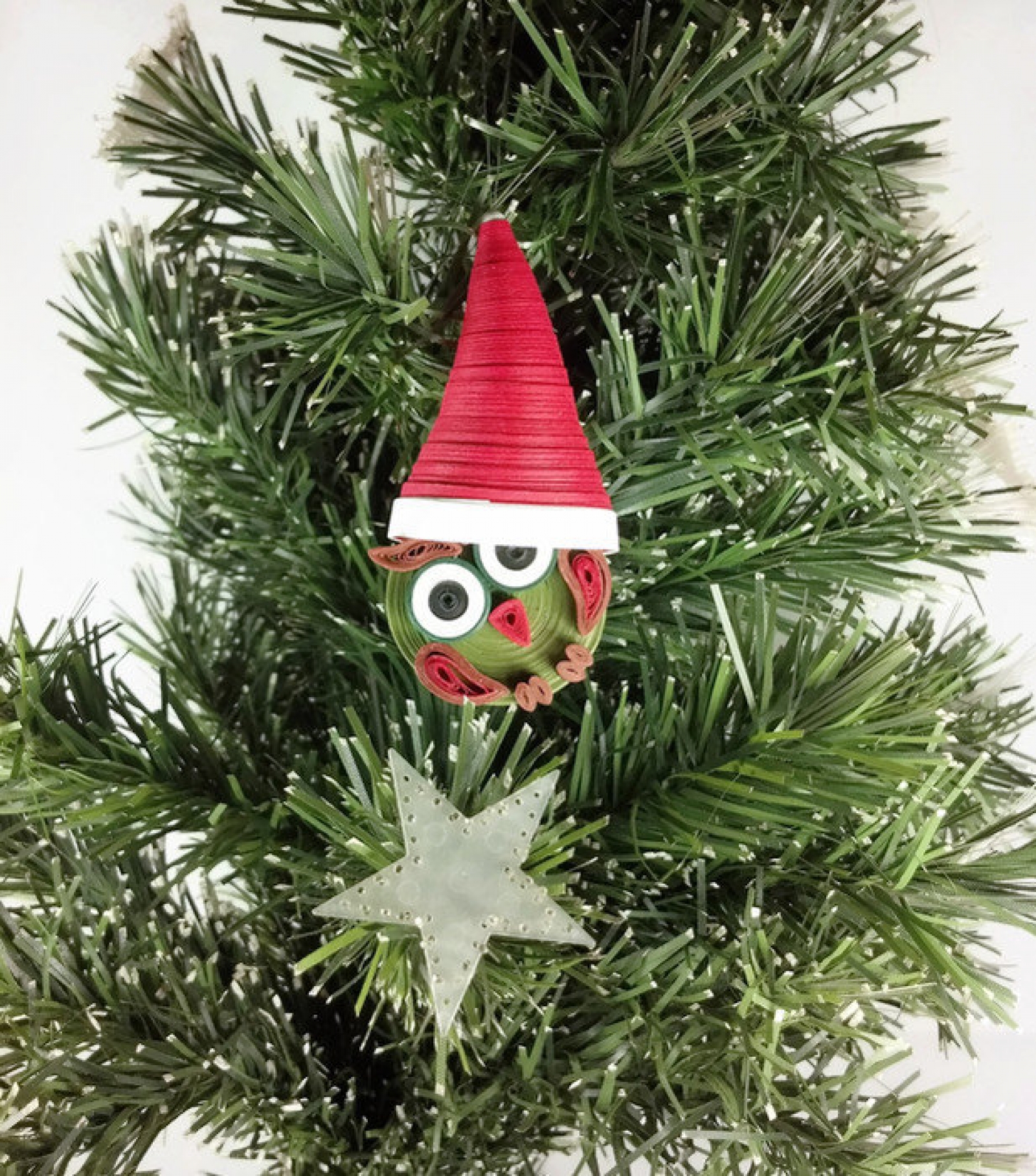 Christmas Santa Owl Handmade Ornament