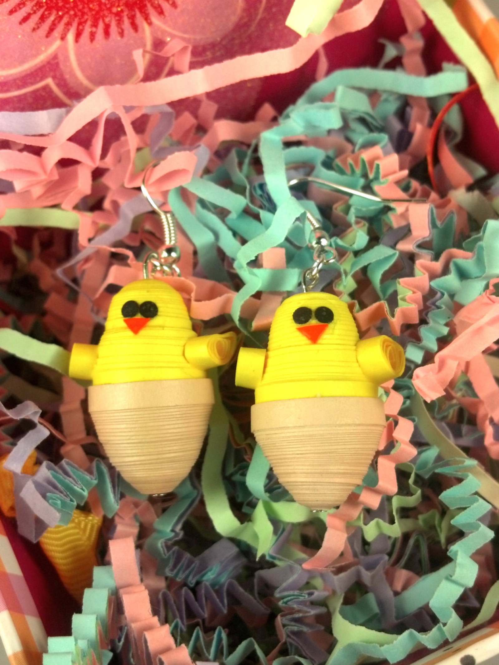 Easter Basket Drop Earrings - Approximately 1.25