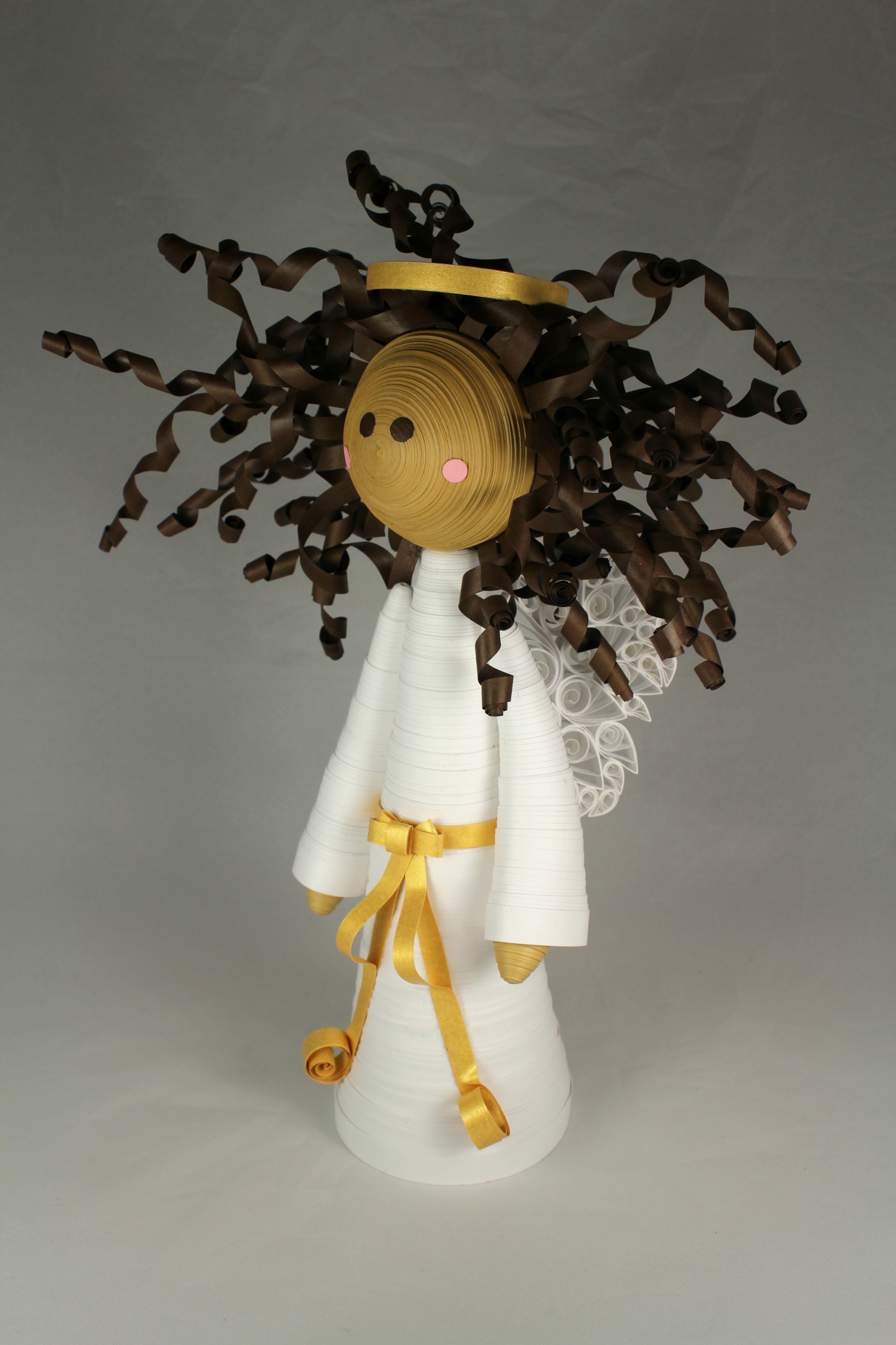 Handmade Angel Tree Topper Large Paper Quilling 