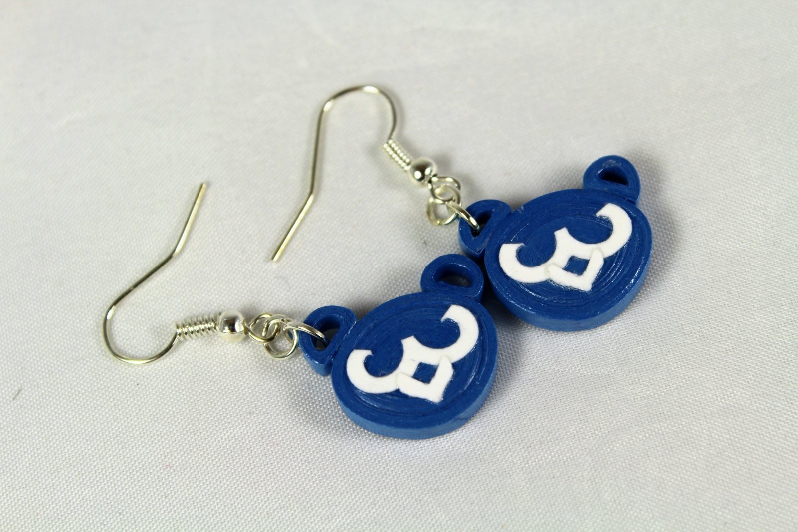 Dangle Blue Bear Cubs Earrings Paper Quilling Sweethearts And Crafts Cubs Earrings Cubby Bear Blue