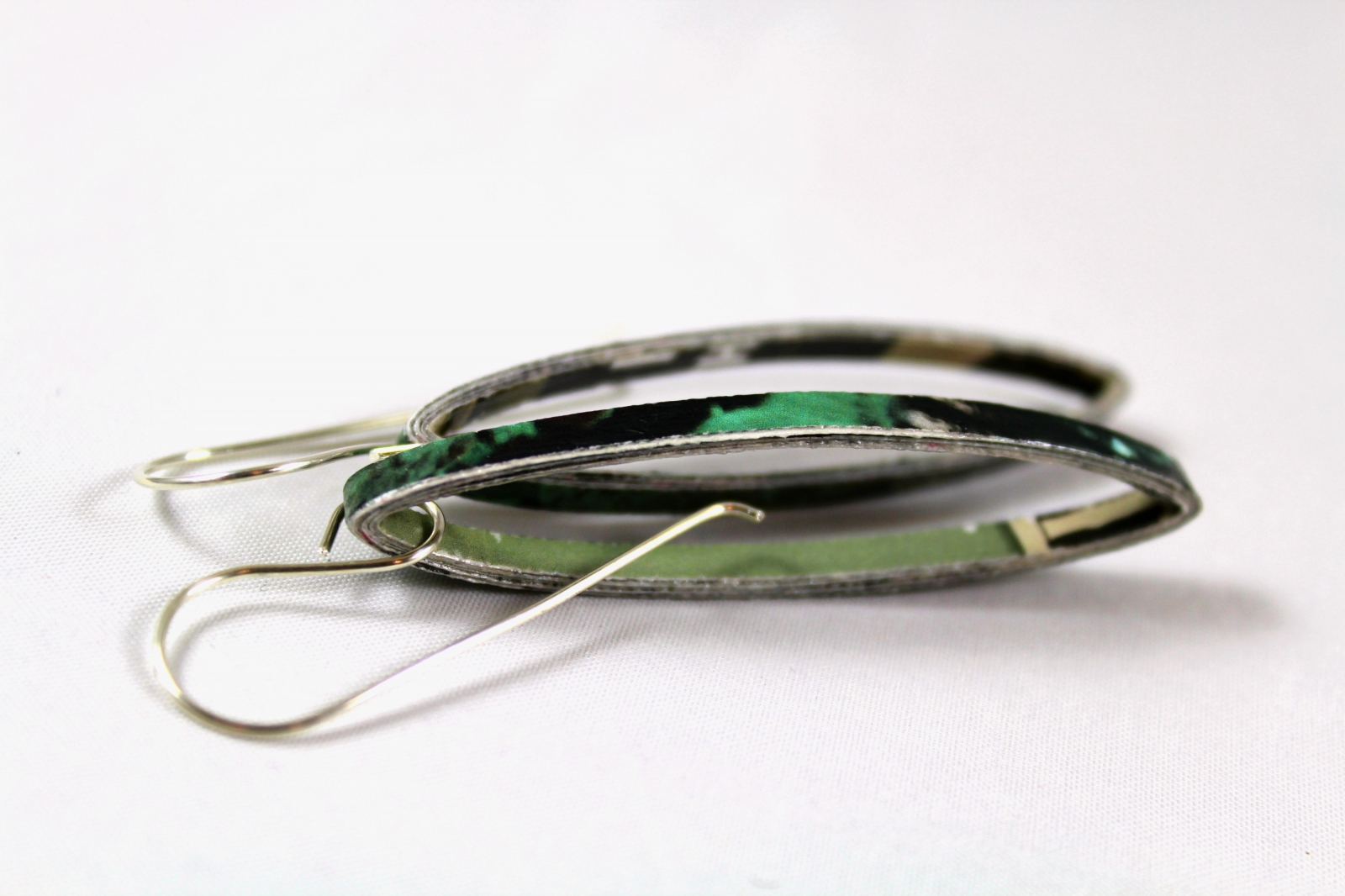 Recycled Paper Marquise Earrings with Designer Ear Wires Sweethearts and Crafts