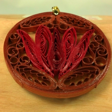 Red Lotus Pendant Handmade Copper Jewelry