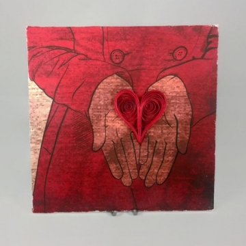 Carry Your Heart in Hand Print with Quilling Art
