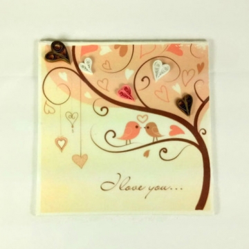 I Love You Birds Cotton or Paper Anniversary Gift