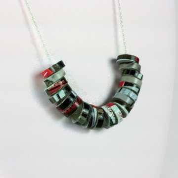 Recycled Paper Rings Necklace Eco-Friendly