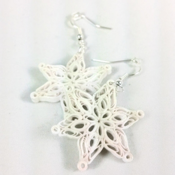 Handmade Snowflake Earrings Paper Jewelry
