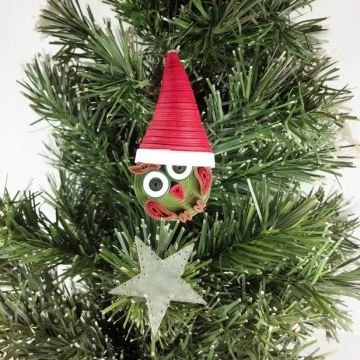 Christmas Santa Owl Handmade Ornament Christmas Santa Owl Handmade Ornament