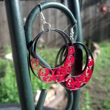 Large Half Moon Hoop Earrings Custom Handmade