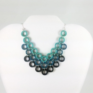 Paper Quilled Chainmaille Bib Necklace Cluster