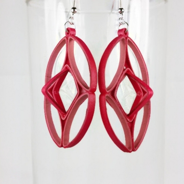 Geometric Cage Statement Earrings Quilling