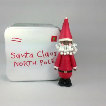 Brown Black Santa Christmas Ornament Custom