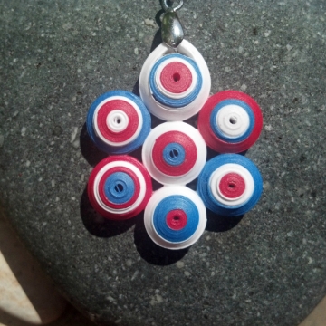 Independence Day Necklace Quilled Handmade Jewelry