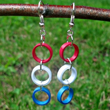 Patriotic Paper Quilled Dangle Earrings Patriotic Paper Quilled Dangle Earrings