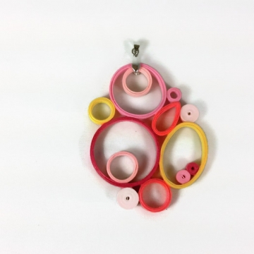 Modern Geometric Paper Quilled Pendant