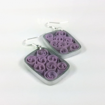 Rectangle Paper Filigree Earrings Anniversary Gift