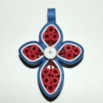 Quilled Cross Pendant Handmade Paper