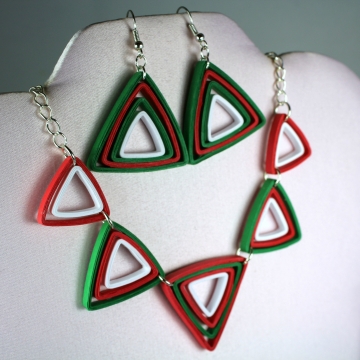 Modern Christmas Jewelry Set Paper Triangles