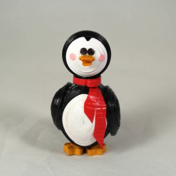 Paper Quilled Penguin Animal Figurine