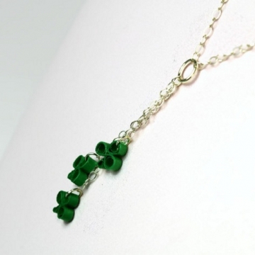 Shamrock Necklace Quilled Clover Sterling Silver Shamrock Necklace Quilled Clover Sterling Silver