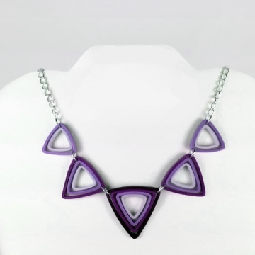 Geometric Triangle Necklace Modern Paper Quilling