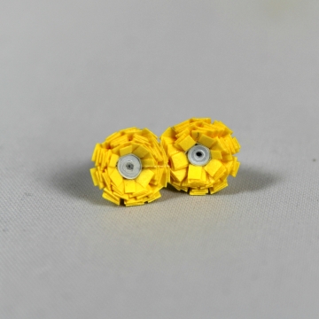Mini Paper Flowers Stud Earrings Yellow or Blue