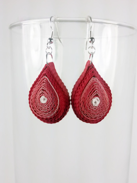 red fire drop earrings