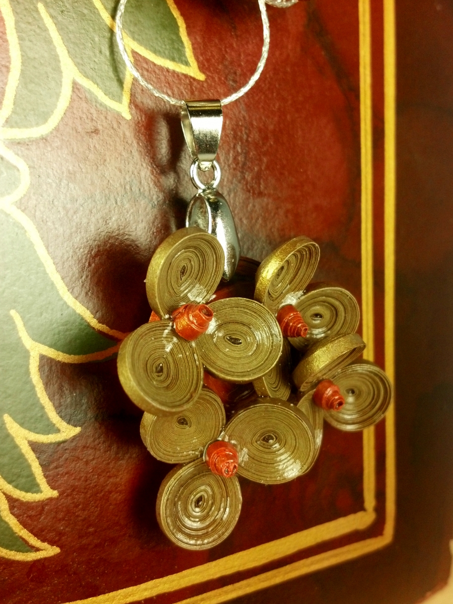 bronze plumeria cluster necklace