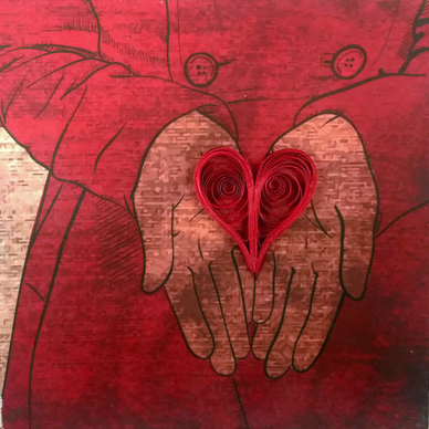 i carry your heart in my hands quilling art