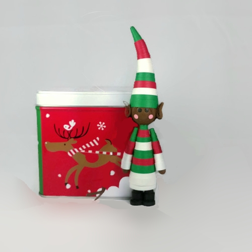 Black Brown Elf Ornament Paper Quilled Christmas