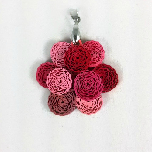 Peony Flower Pendant Paper Quilling