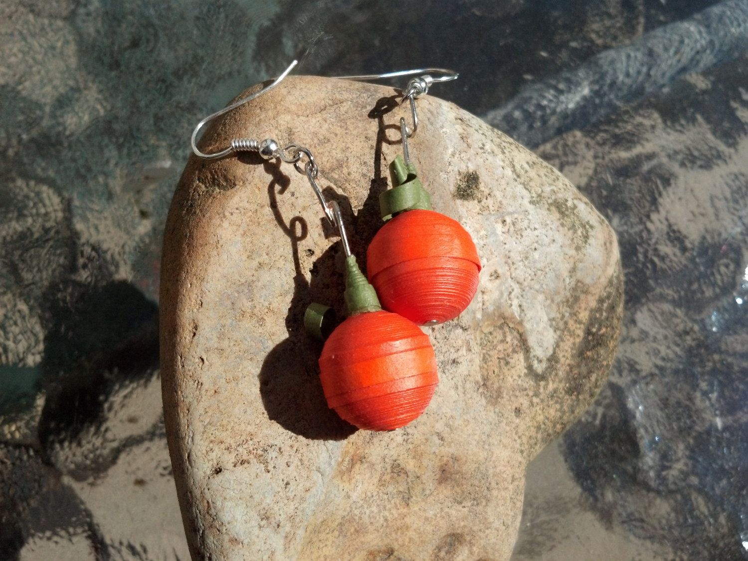 Paper Quilled Pumpkin Earrings Halloween Costume