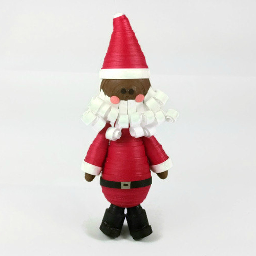 Brown Black Santa Ornament Paper Quilling