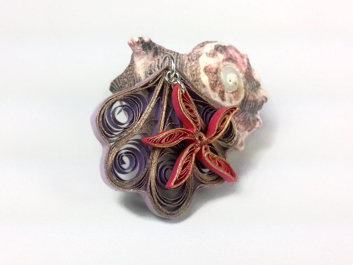 Purple Seashell Pendant