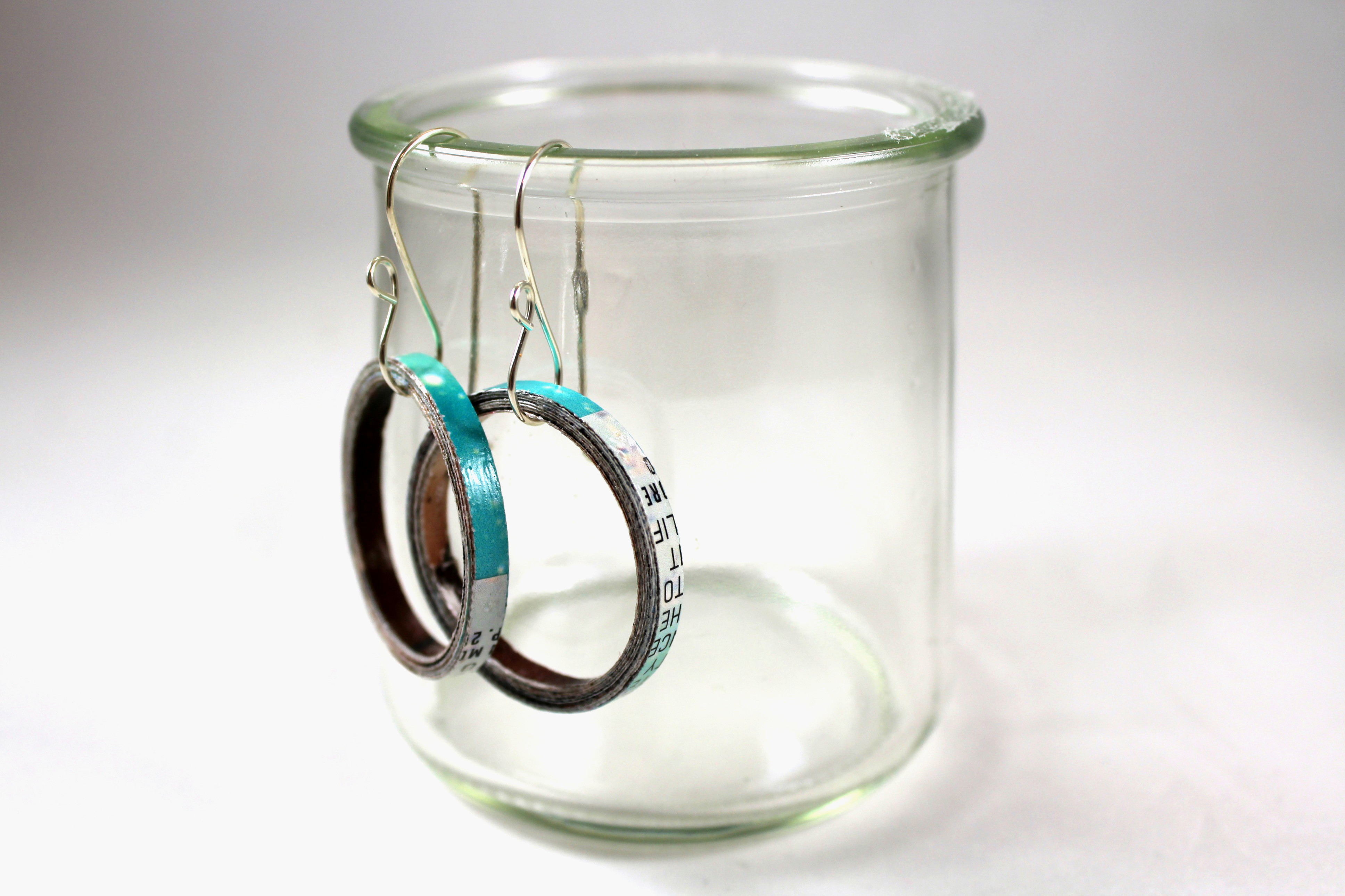 Metamorphic Hoop Earrings, Upcycled Inner tube Rubber Earrings